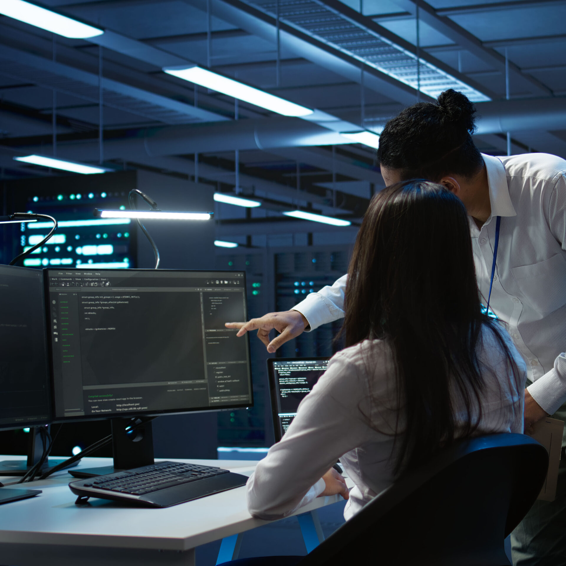 Computer scientists in data center